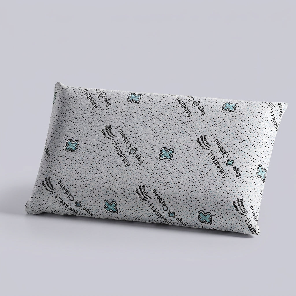 Almohada viscoelástica compacta de 50 × 30 cm Mini, sobre fondo liso de estudio