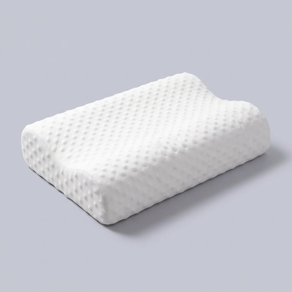Almohada cervical de altura ajustable Ajuste, sobre fondo liso de estudio
