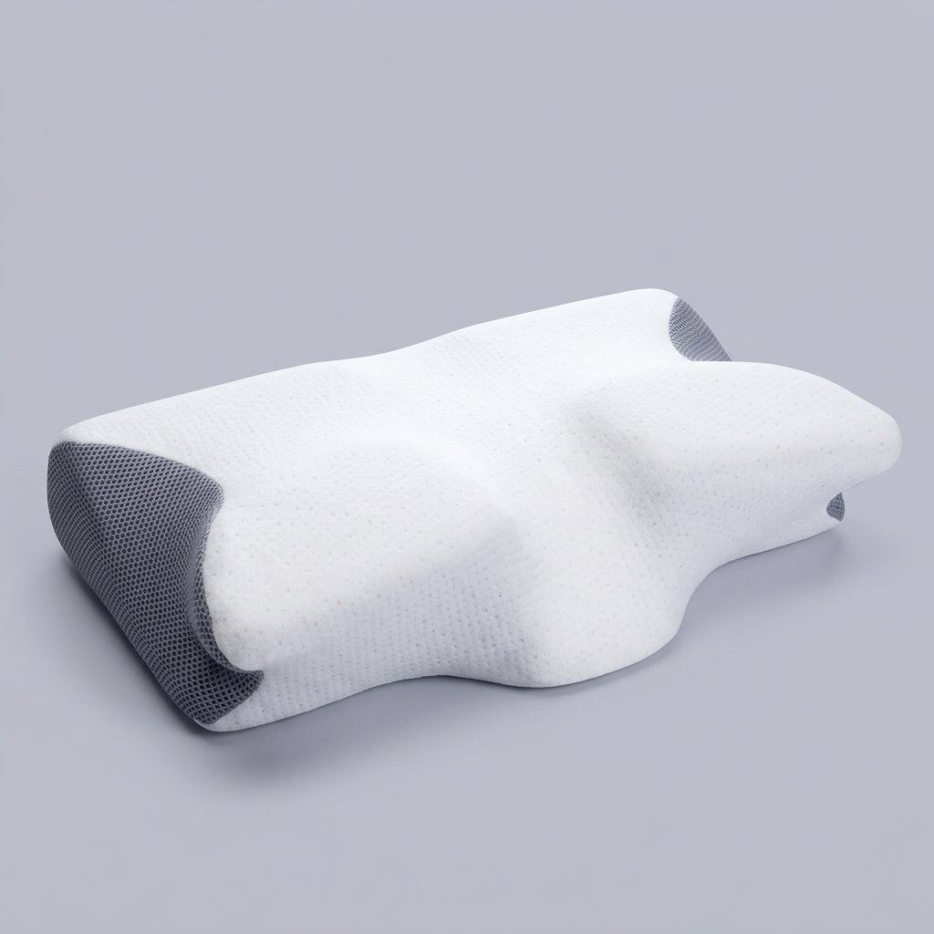 Funda para almohada cervical de contorno Forma, sobre fondo liso de estudio