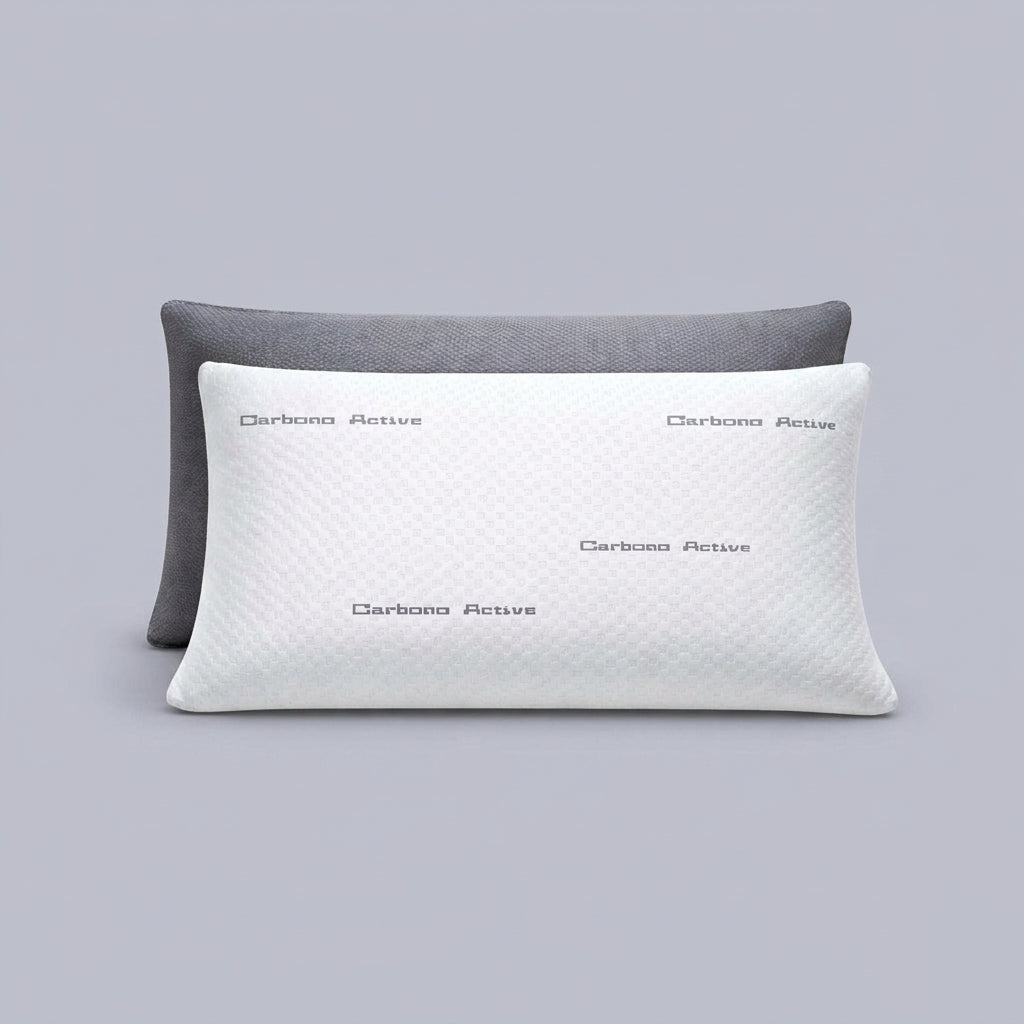 Almohada viscoelástica en seis medidas Medida, sobre fondo liso de estudio