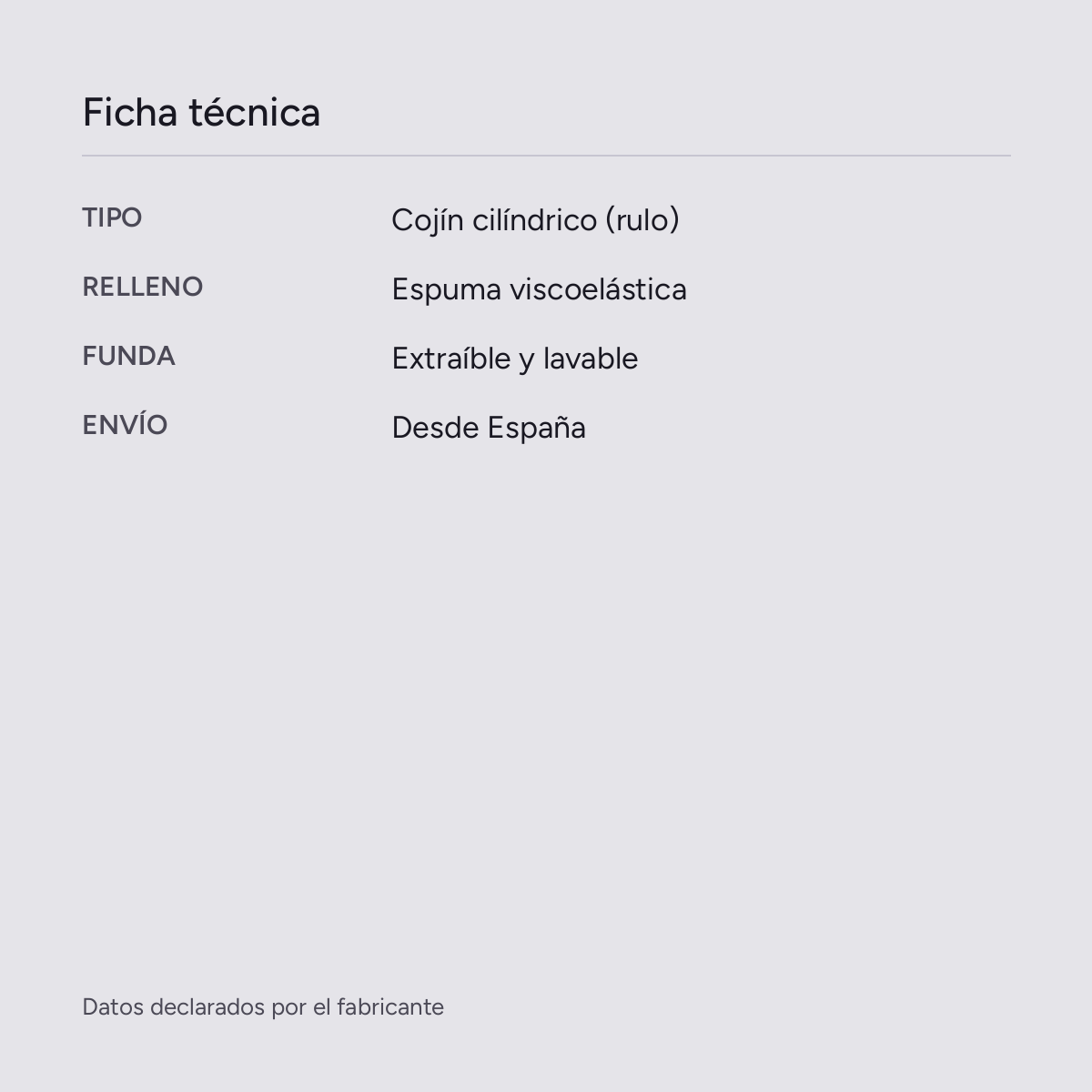 Cojín cilíndrico viscoelástico Rulo, vista de producto