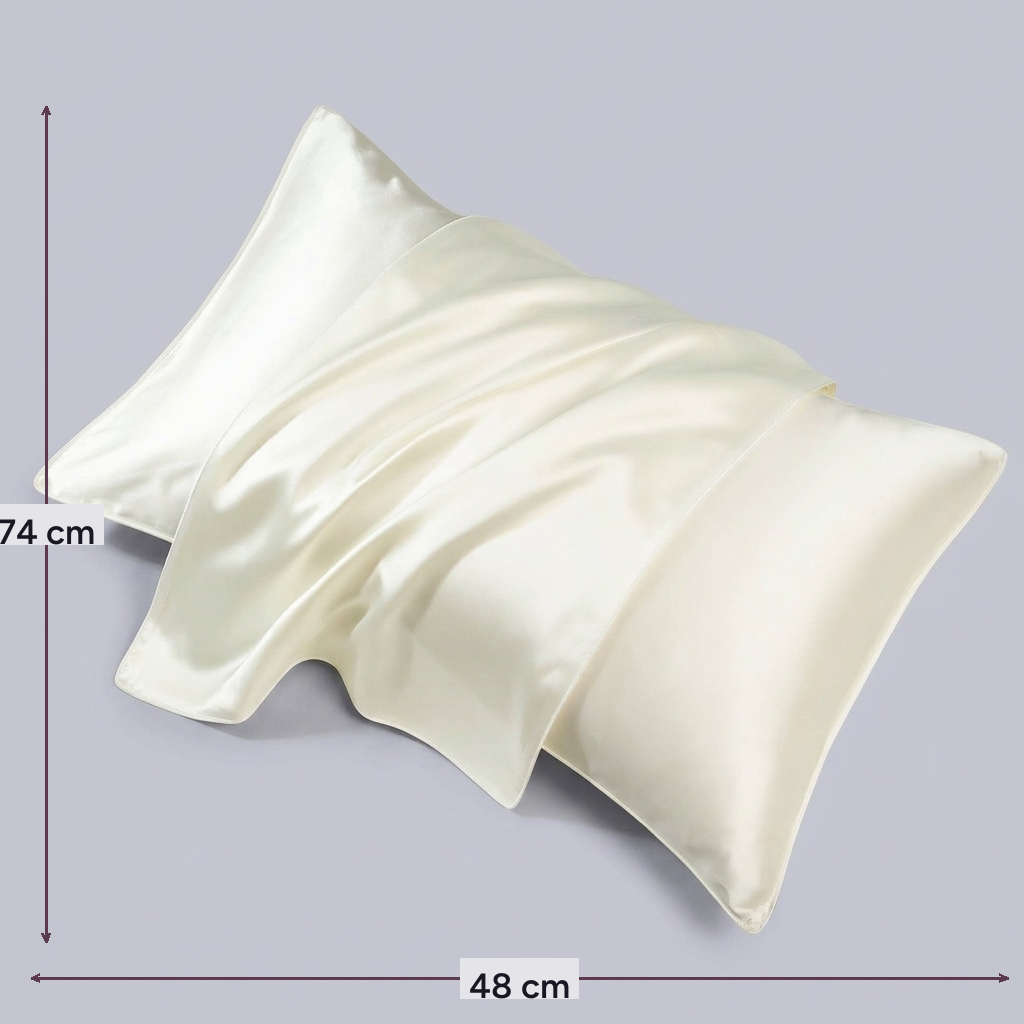 Funda de almohada de seda de morera de 22 momme Seda, con sus medidas indicadas