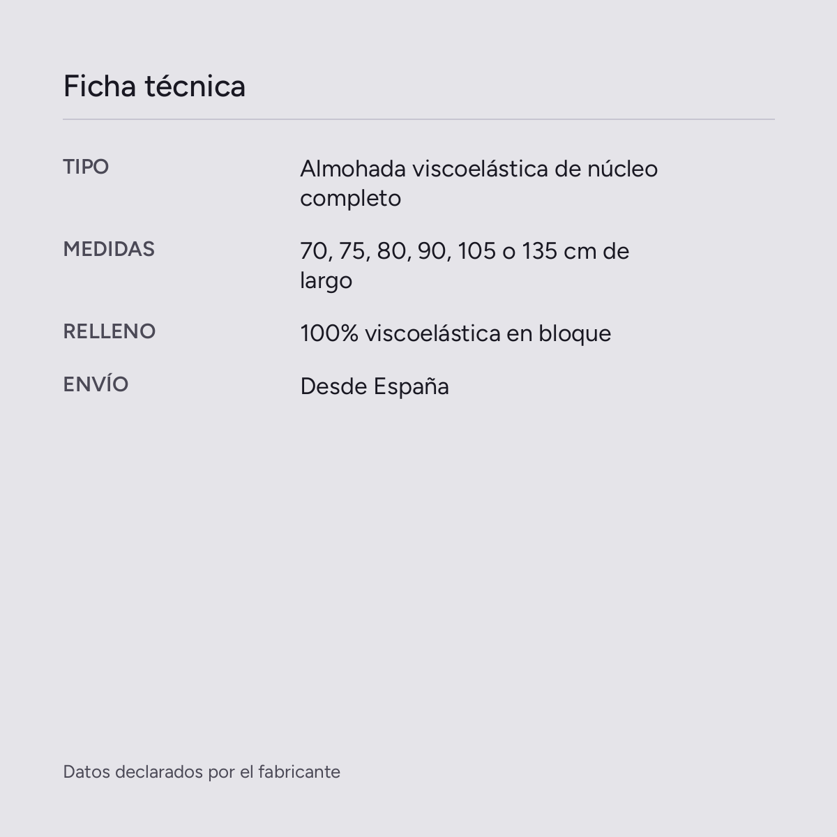 Almohada viscoelástica de núcleo completo Firme, vista de producto