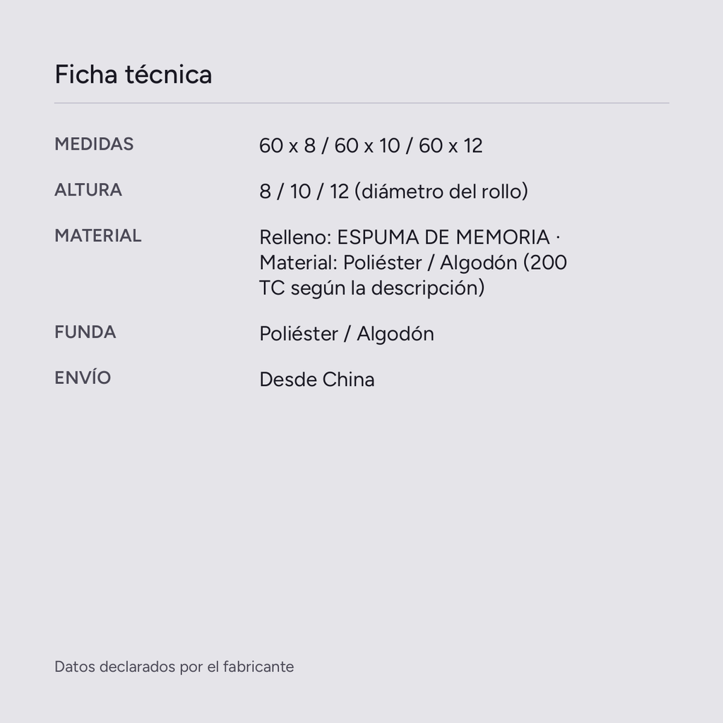 Cojín cilíndrico enrollable Rollo, vista de producto