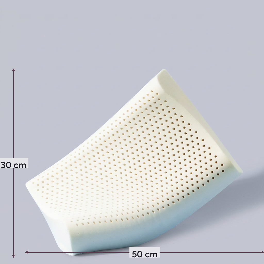 Almohada cervical de látex natural Savia, con sus medidas indicadas