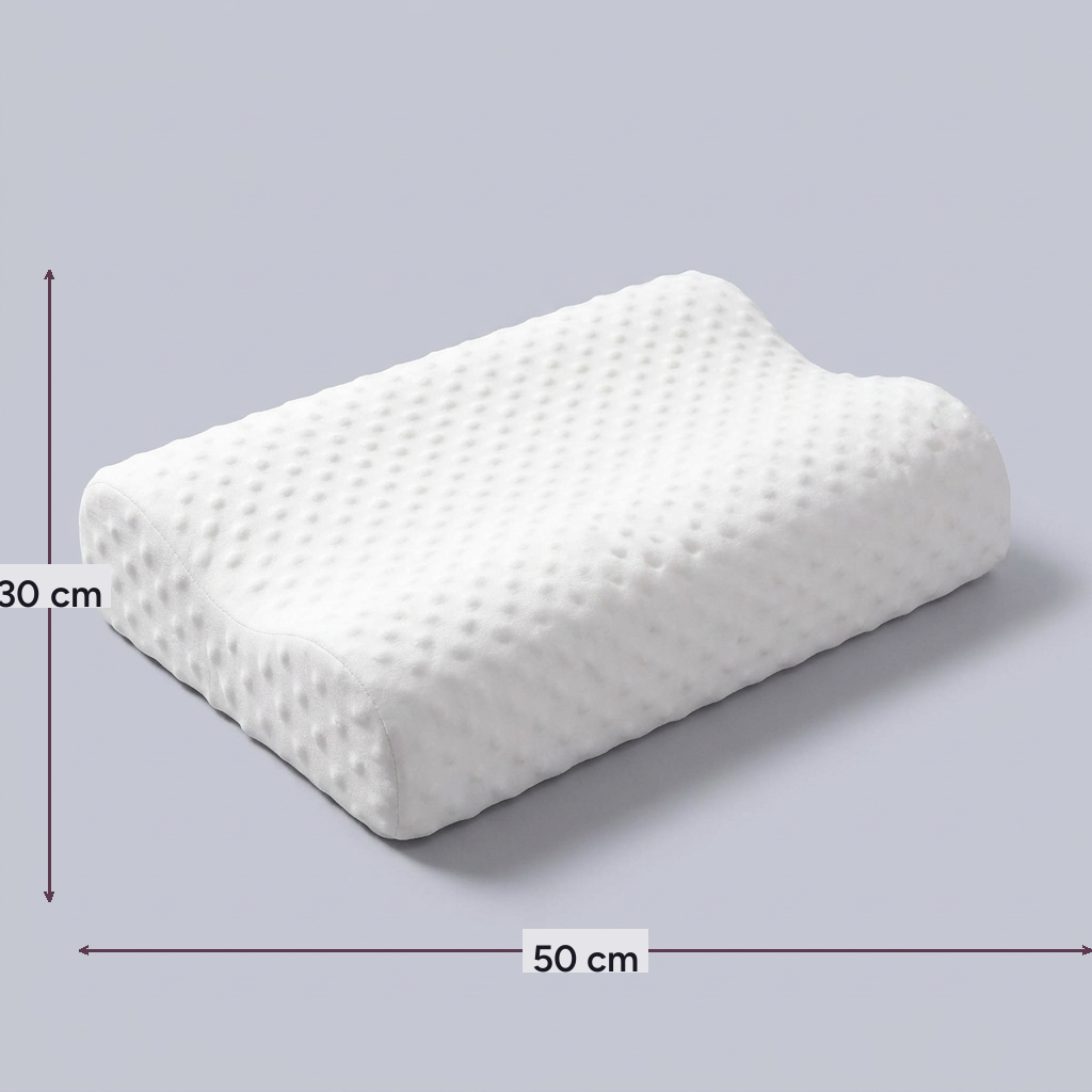 Almohada cervical de altura ajustable Ajuste, con sus medidas indicadas