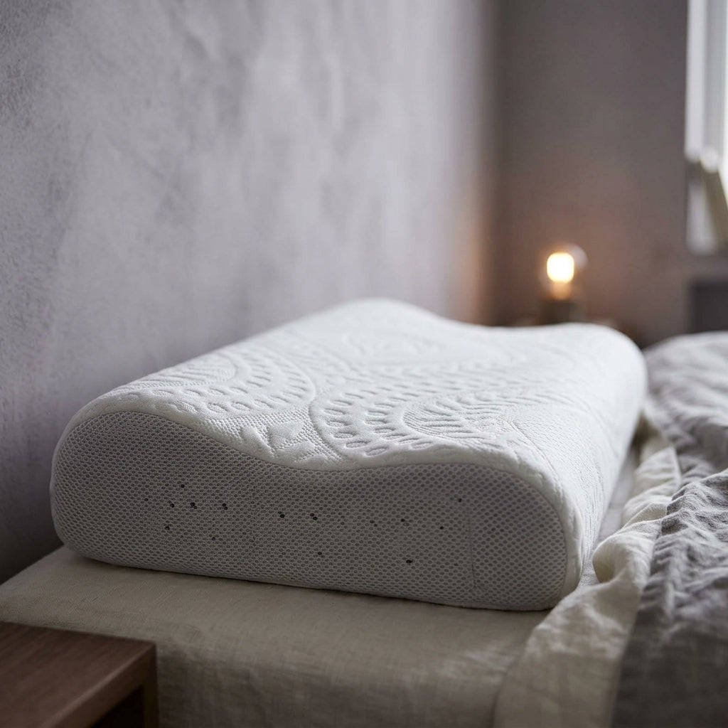 Almohada cervical de doble altura Dos, detalle del tejido y la espuma