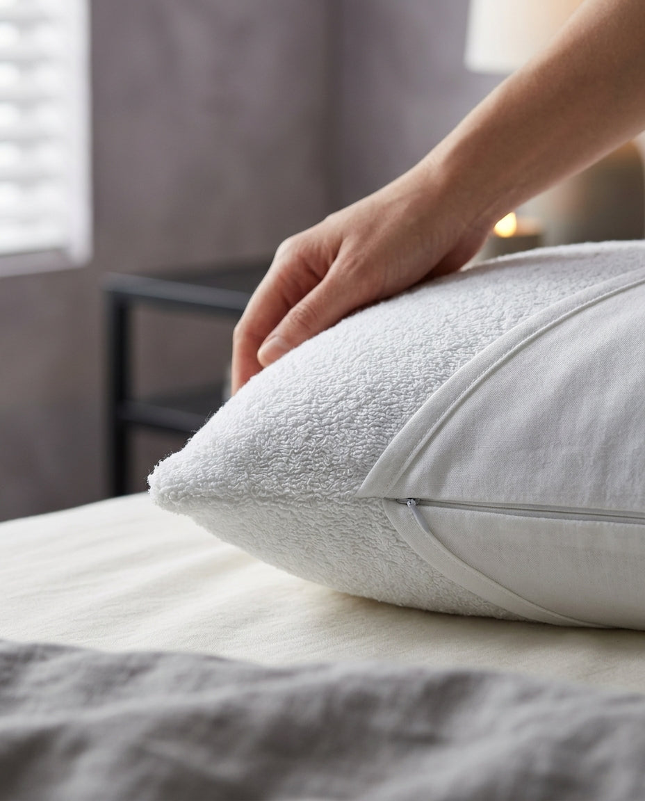 Pack de dos protectores de almohada Doble, detalle de membrana de pu impermeable (breve descripción)