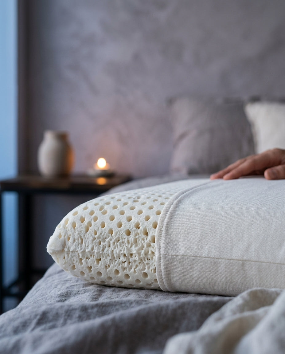 Almohada cervical de látex natural Savia, detalle de relleno: látex · material (funda): 100% poliéster