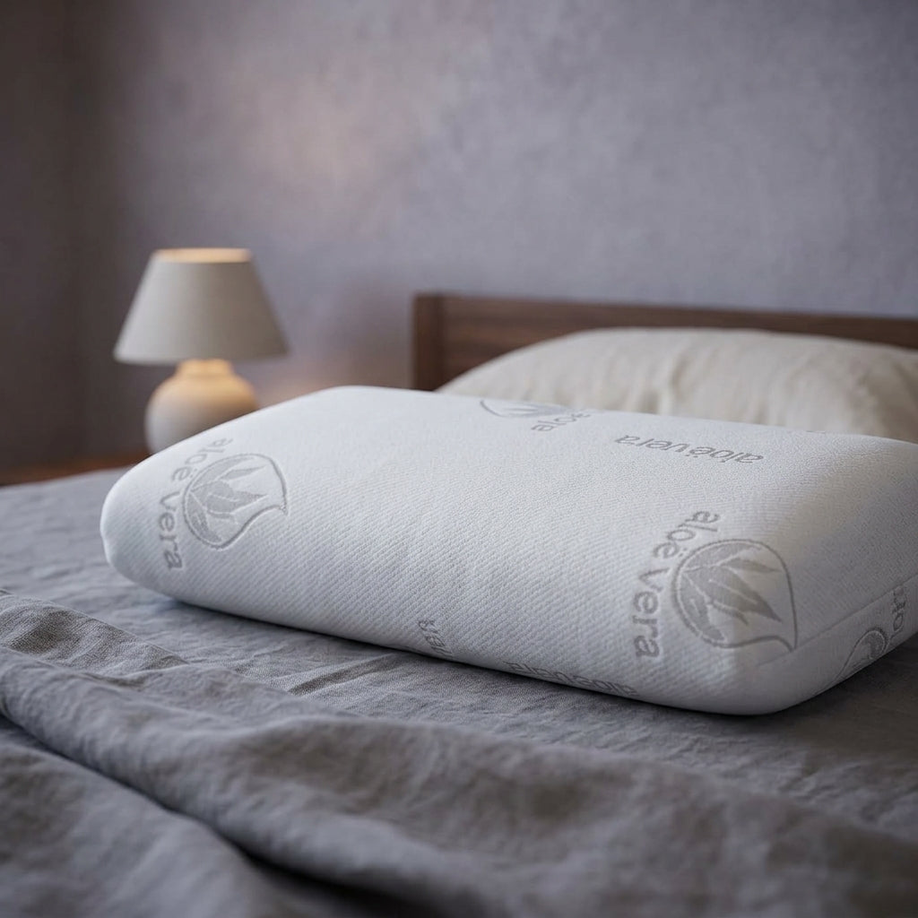 Almohada viscoelástica de núcleo completo Firme, detalle del tejido y la espuma