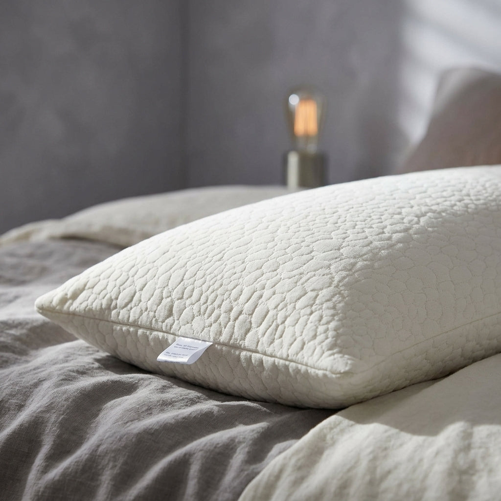 Almohada viscoelástica lisa Llana, detalle de viscoelástica en copos