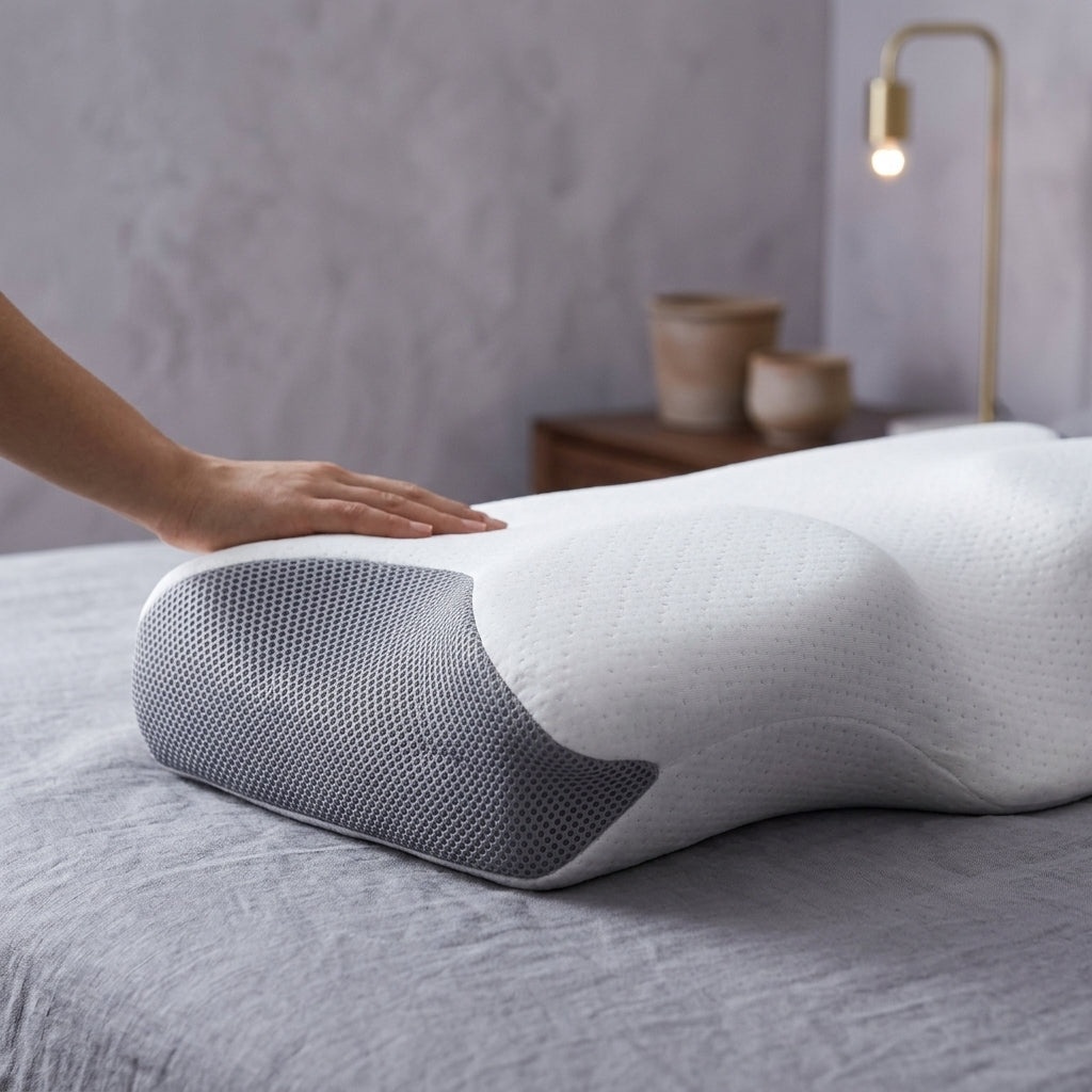 Funda para almohada cervical de contorno Forma, detalle de poliéster / algodón