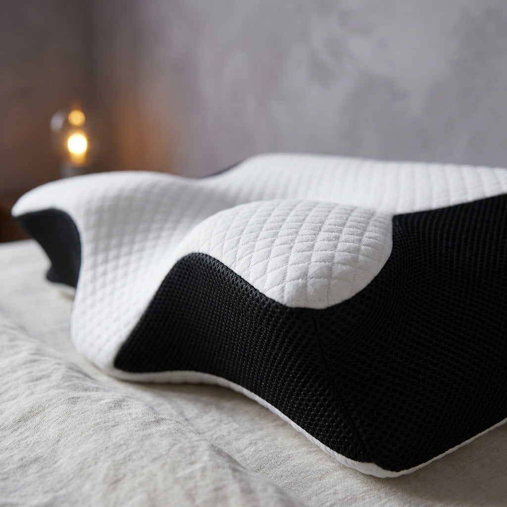 Almohada cervical mariposa de rebote lento Onda, detalle de relleno: espuma de memoria · material: 100% poliéster