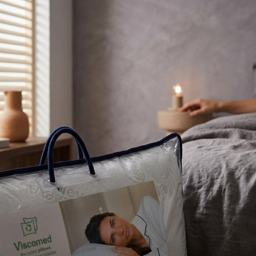 Almohada de copos viscoelásticos Viscomed, detalle de copos viscoelastica